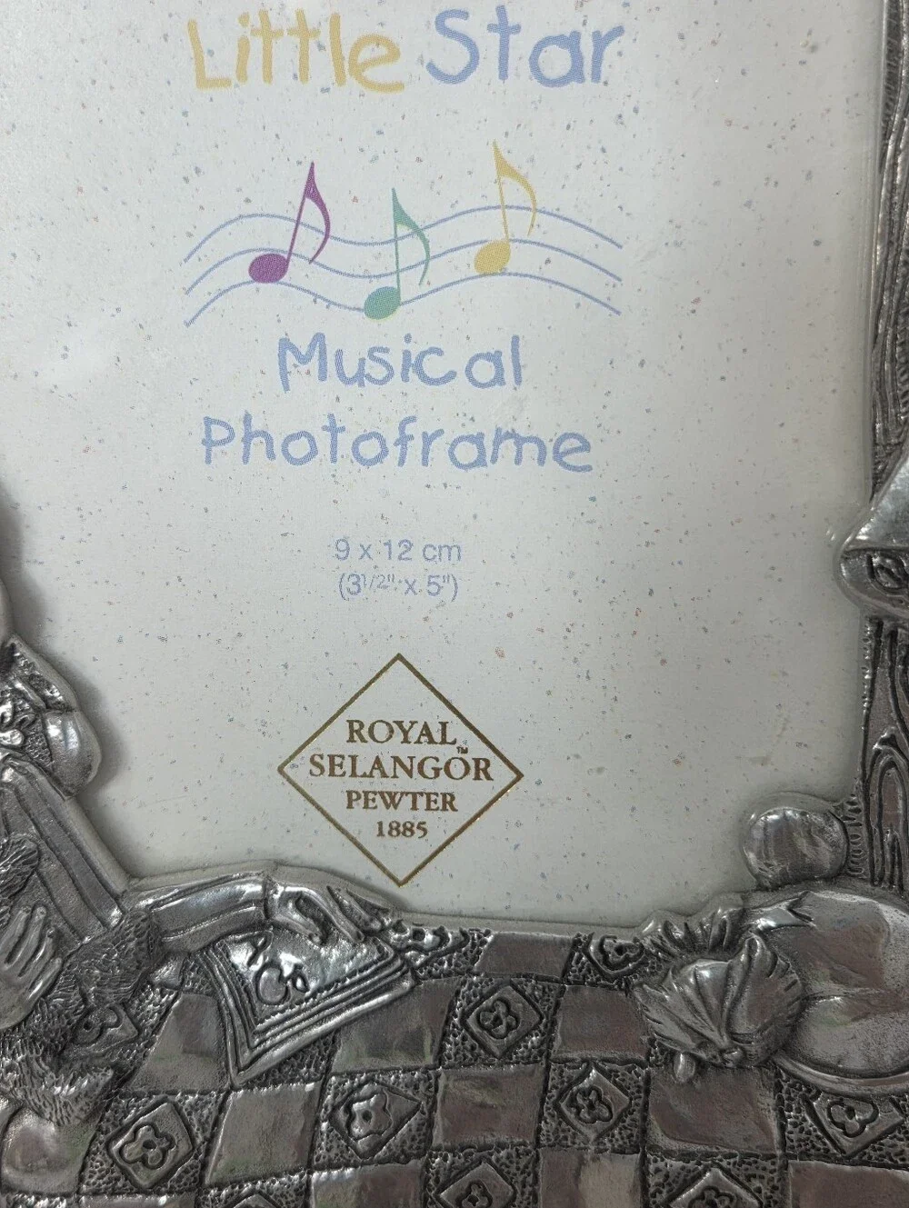 vtg royal selangor pewter musical photo frame twinkle twinkle little star 3.5x5